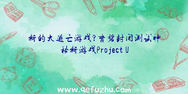 新的大逃亡游戏？育碧封闭测试神秘新游戏Project